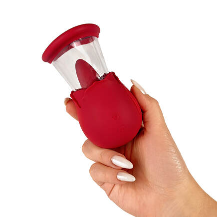 A rose tongue clitoral pump