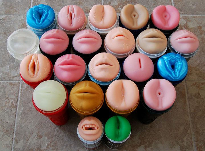 A variety of Fleshlights including lips, anus, demon mouth and vaginal.